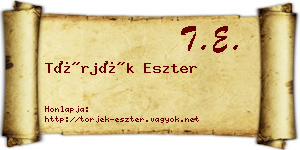 Törjék Eszter névjegykártya